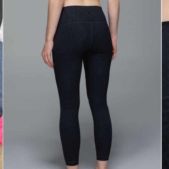 Lululemon High Times Pant *Tech Mesh Desert Snake Deep Coal Black - Picture 6 of 12